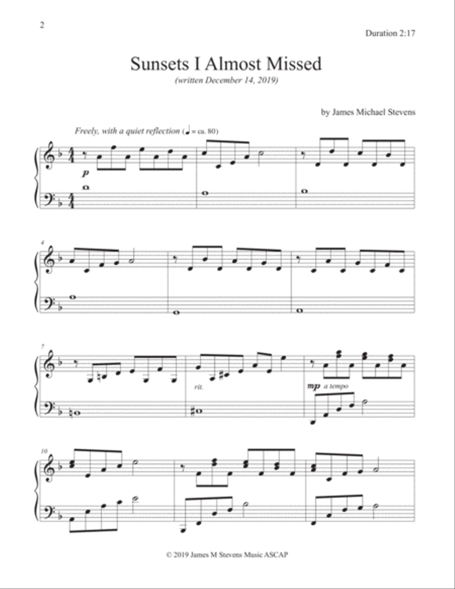 Sunsets I Almost Missed - Reflective Piano Piano Solo scores gallery preview page 2