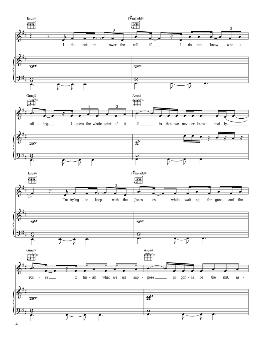The Dynamo Of Volition Piano, Vocal, Guitar scores gallery preview page 4