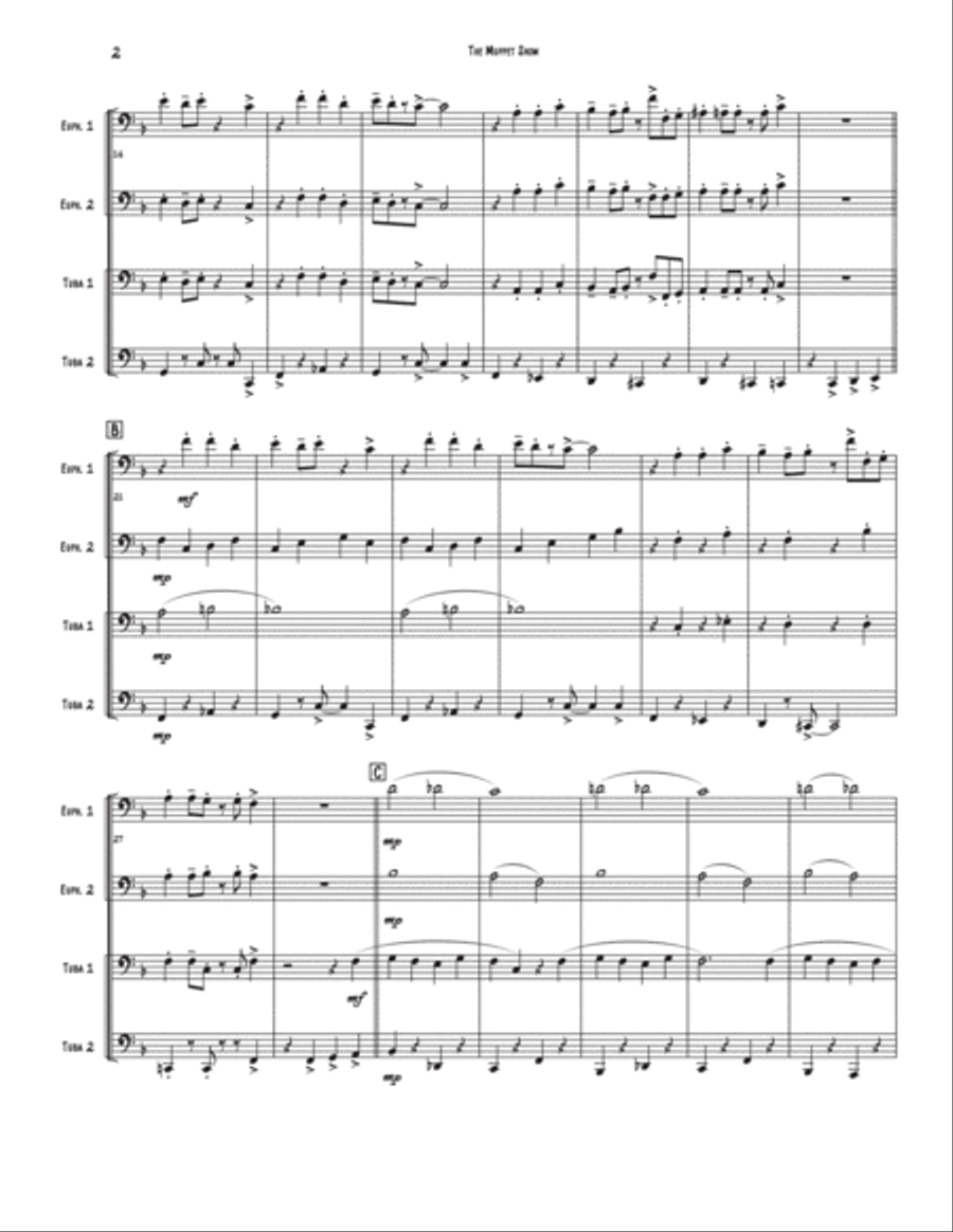 The Muppet Show Theme Brass Quartet scores gallery preview page 2