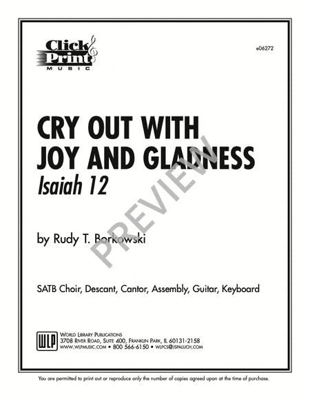 Cry Out With Joy and Gladness