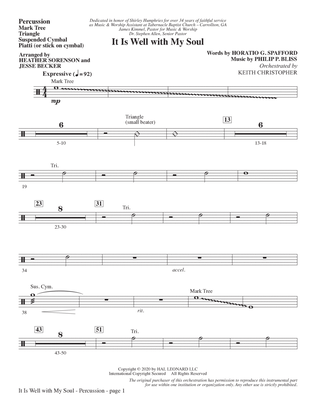 It Is Well with My Soul (arr. Heather Sorenson and Jesse Becker) - Percussion