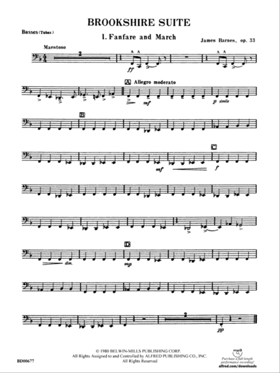 Brookshire Suite: Tuba Concert Band scores gallery preview page 1