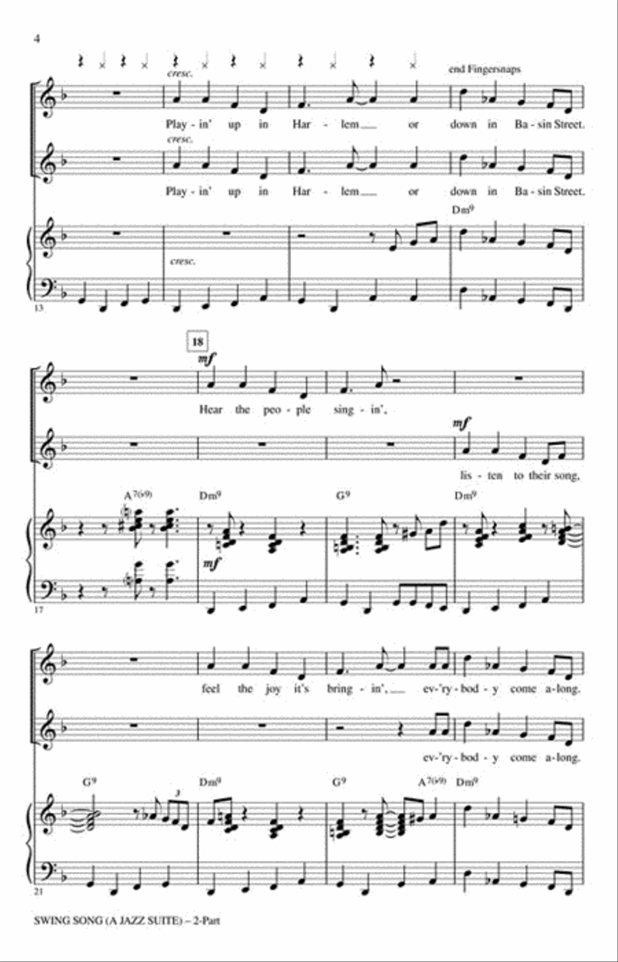 Swing Song (A Jazz Suite) 2-Part scores gallery preview page 3