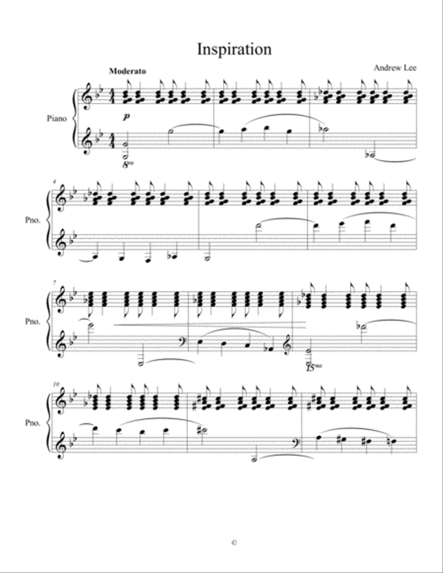 Inspiration (Andrew Lee) Piano Solo scores gallery preview page 1