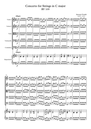 Book cover for Concerto for Strings in C major RV 109