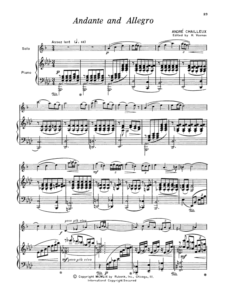 Andante & Allegro Alto Saxophone scores gallery preview page 1