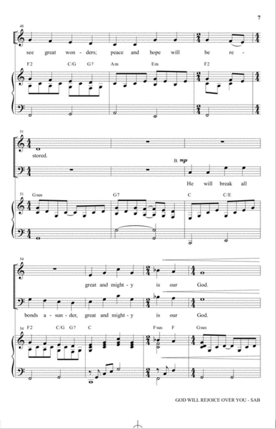 God Will Rejoice Over You 3-Part scores gallery preview page 6