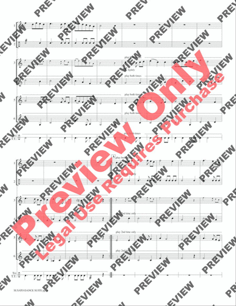 Susato Dance Suite (from Danserye) (1551) Small Ensemble scores gallery preview page 10