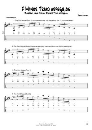 F Minor Triad Arpeggios (5 Ways to Play)