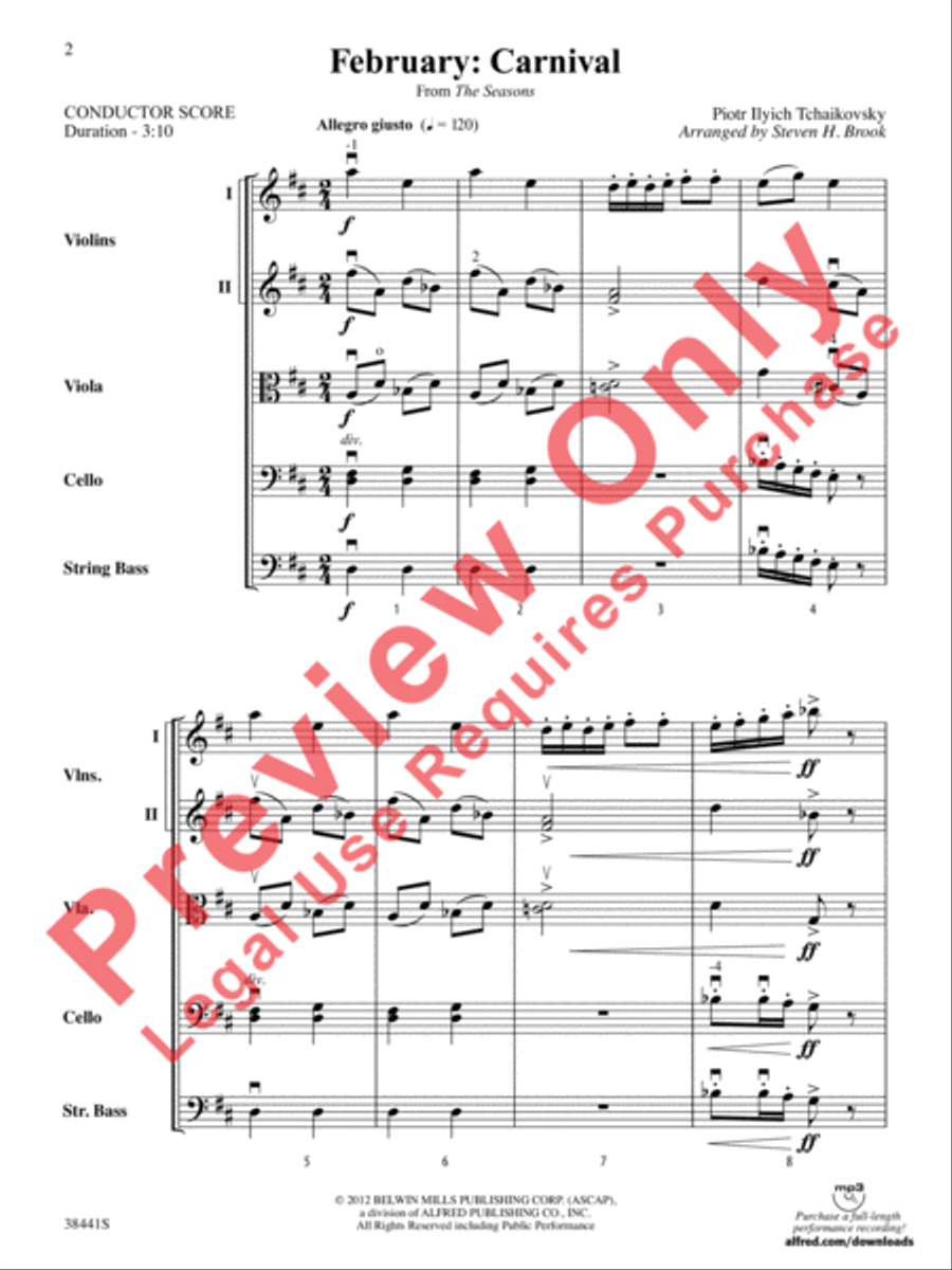 February: Carnival (from The Seasons) String Orchestra scores gallery preview page 3