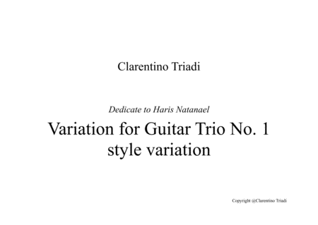 Variation for Guitar Trio No.1 (Style Variation) image number null