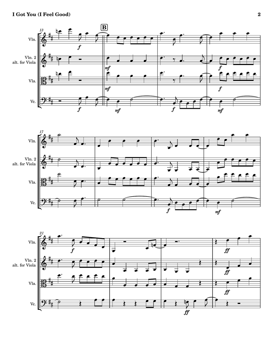 I Got You (I Feel Good) String Trio scores gallery preview page 2