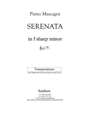 Mascagni: Serenata (transposed to f sharp minor)