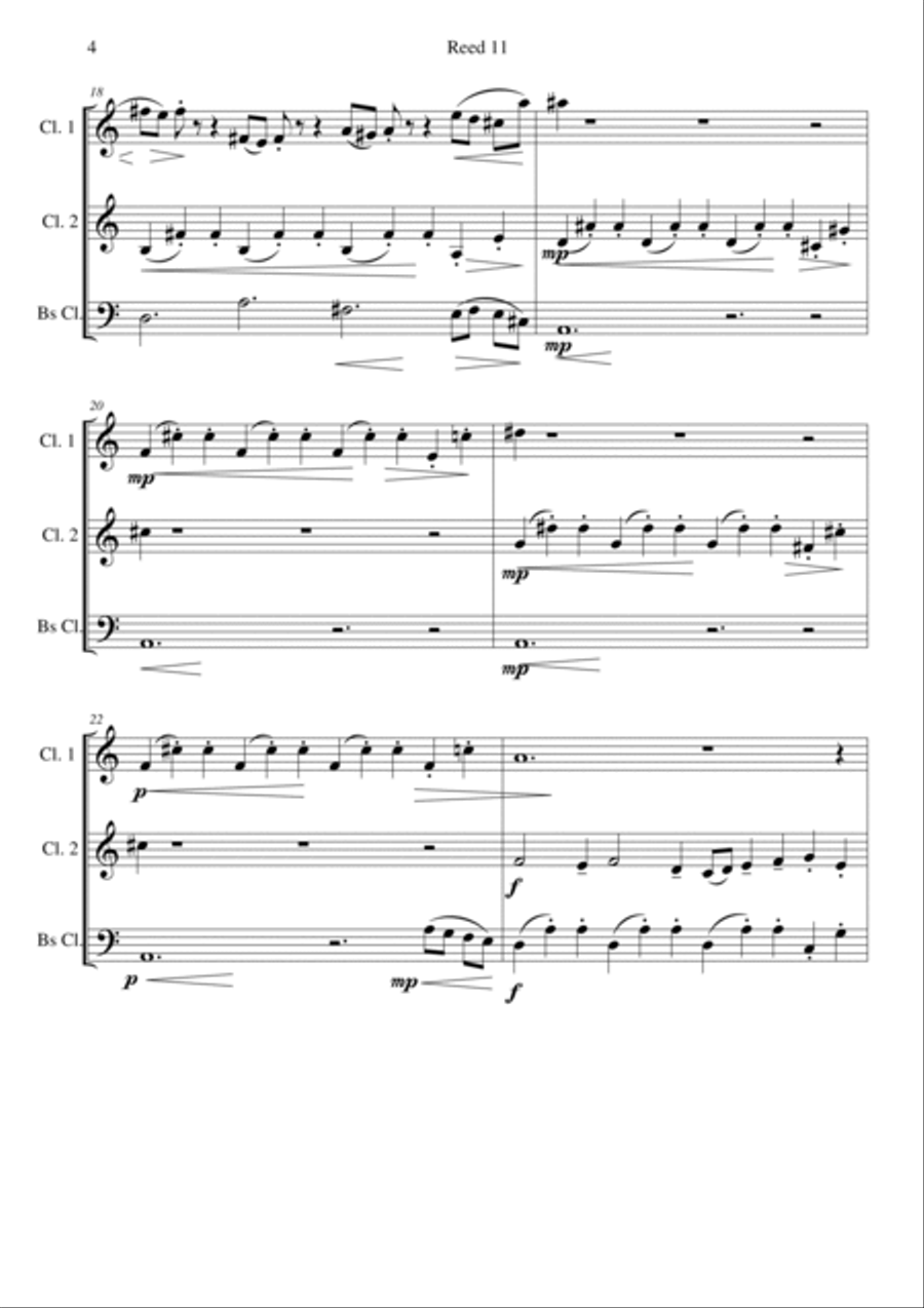 Reed 11 for clarinet trio Clarinet Trio scores gallery preview page 4