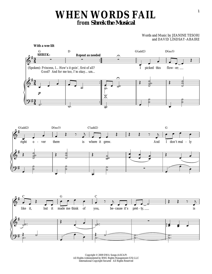 When Words Fail Voice scores gallery preview page 1