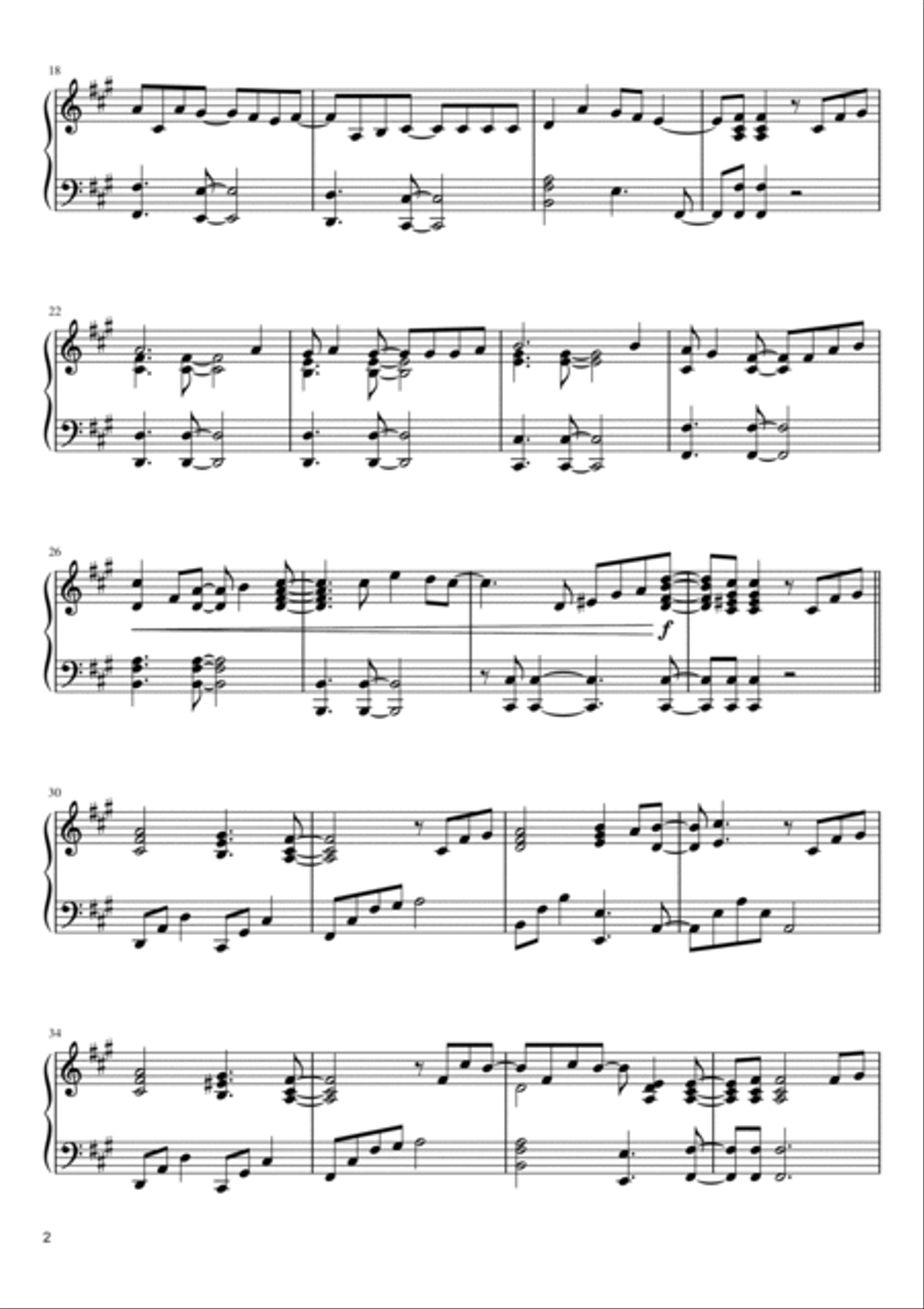 Ikimono Gakari's Blue Bird Piano Solo scores gallery preview page 2