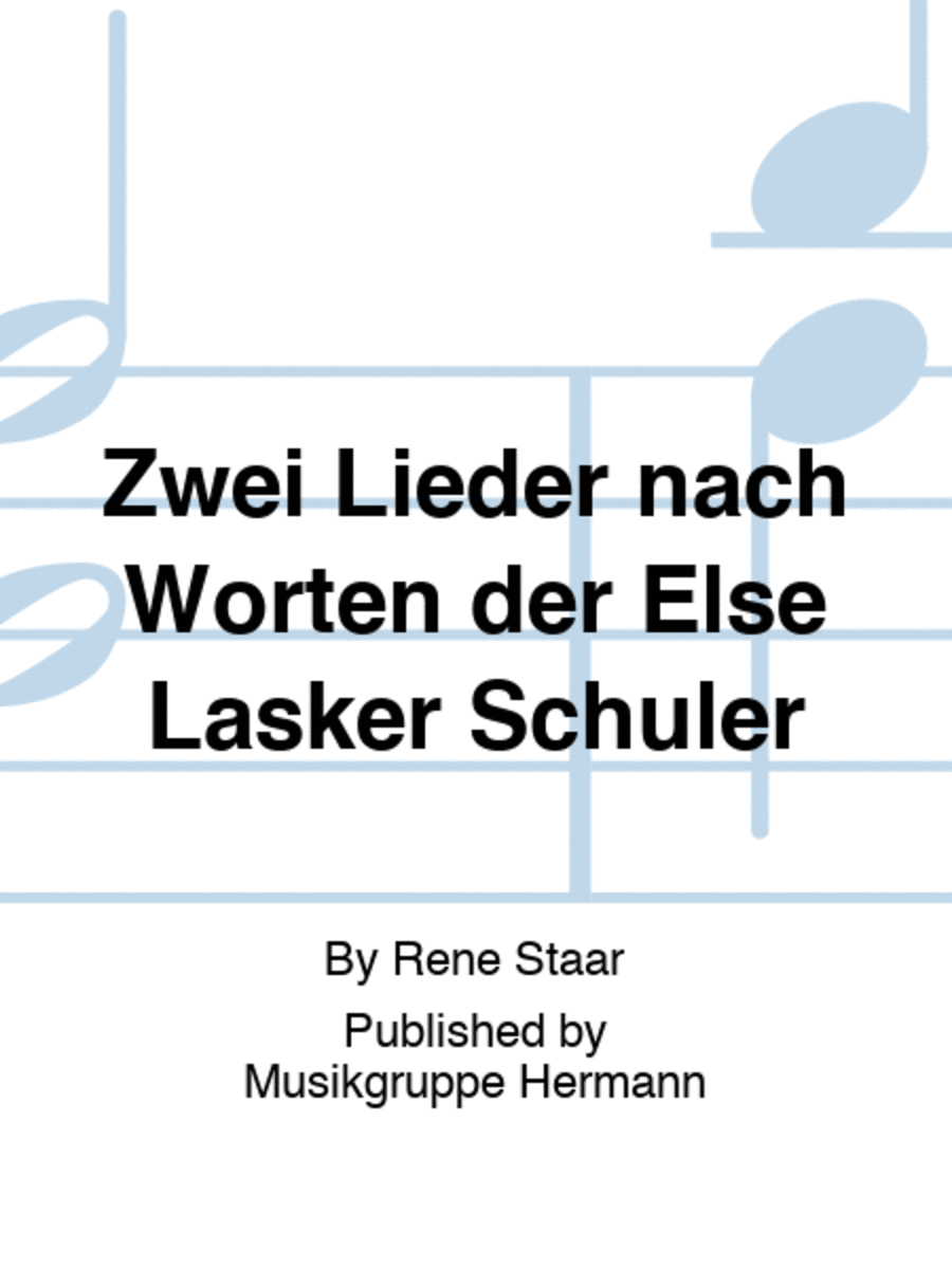 Zwei Lieder nach Worten der Else Lasker Schüler Soprano Voice scores gallery preview page 1