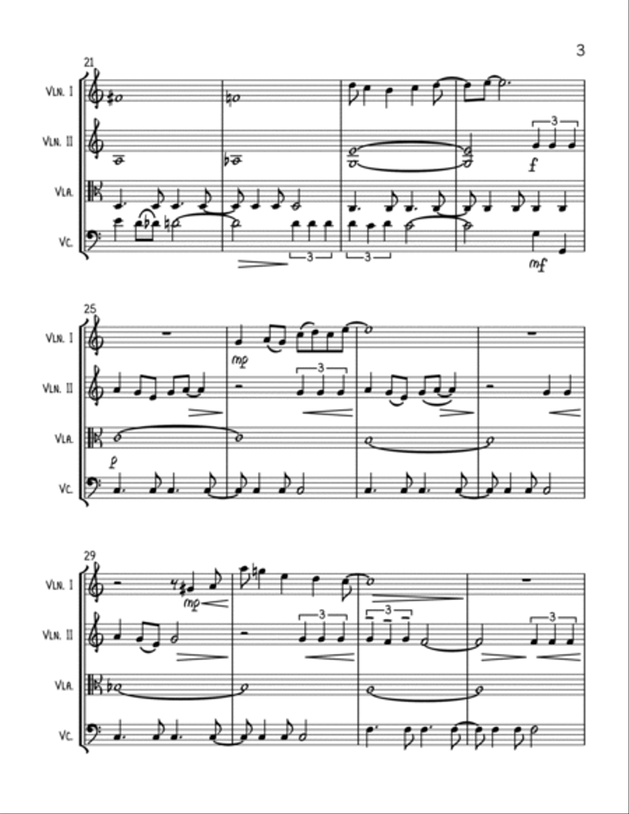 Can't Take My Eyes Off Of You String Quartet scores gallery preview page 3