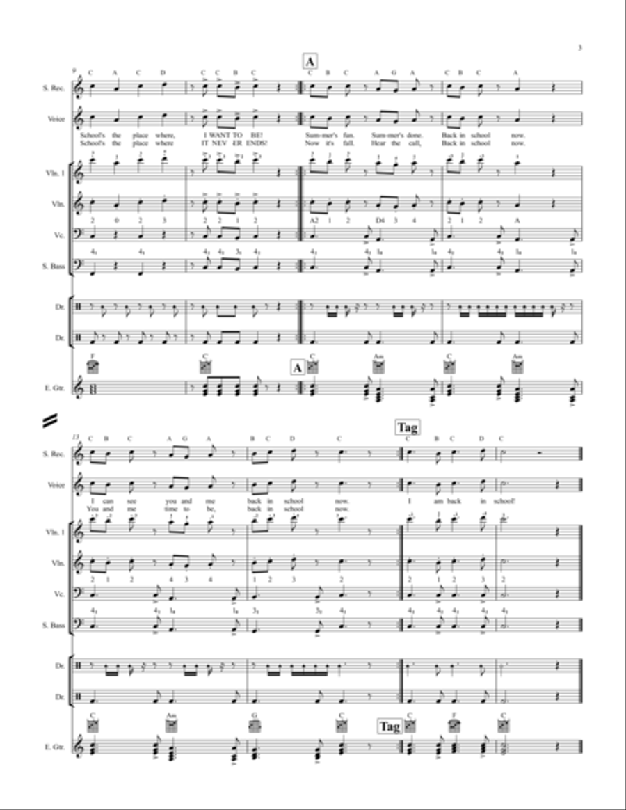 Back in School Choir scores gallery preview page 3
