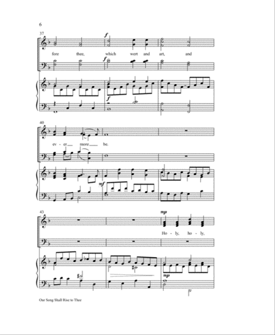 Our Song Shall Rise to Thee 4-Part scores gallery preview page 6