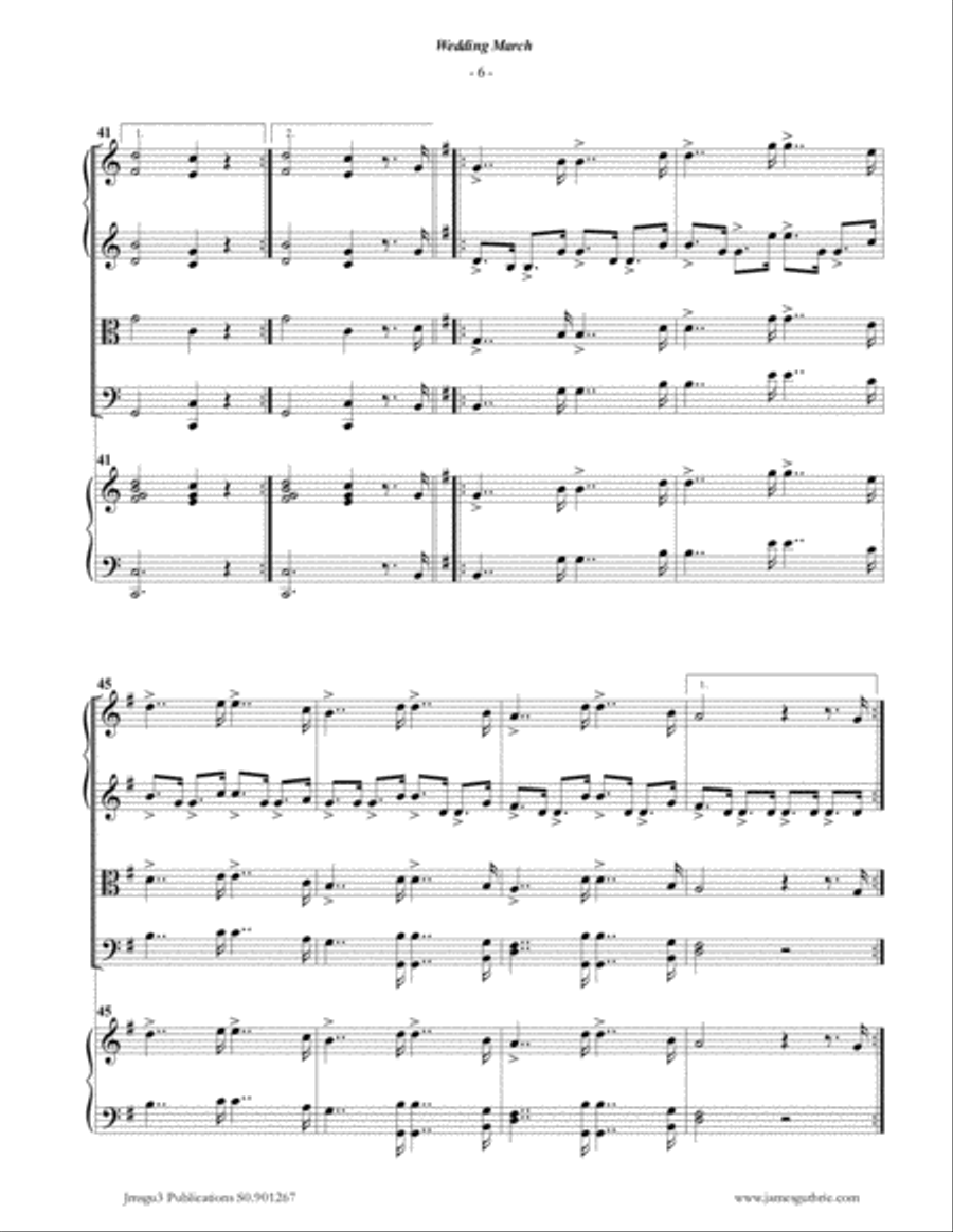 Mendelssohn: Wedding March for Piano Quintet Mendelssohn: Wedding March for Piano Quintet Piano Quintet scores gallery preview page 6