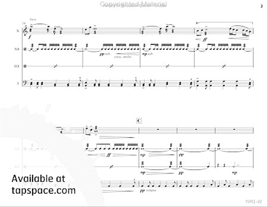 Fanfare for Percussion Quartet Percussion Ensemble scores gallery preview page 8