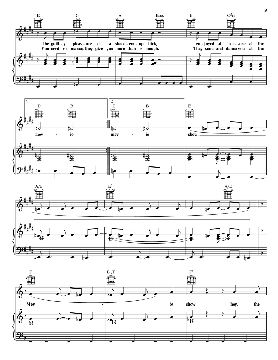 At The Movies At The Movies Piano, Vocal, Guitar scores gallery preview page 3