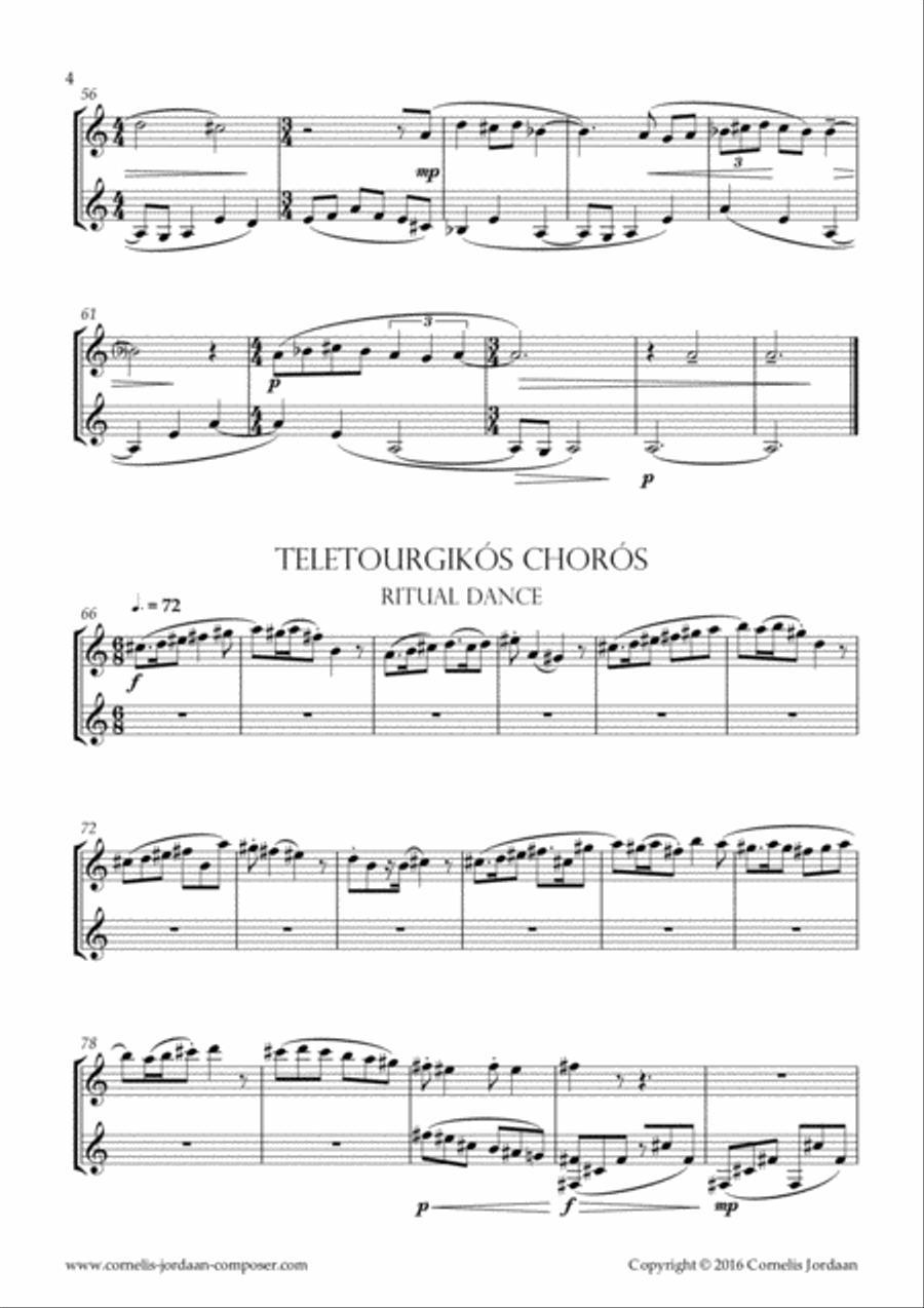 Alfeios, Music in Ancient Greek Style, for flute & guitar Flute scores gallery preview page 4