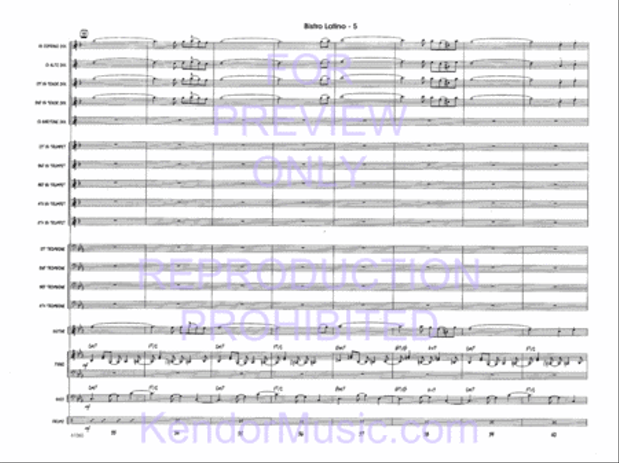Bistro Latino Bistro Latino Jazz Ensemble scores gallery preview page 7