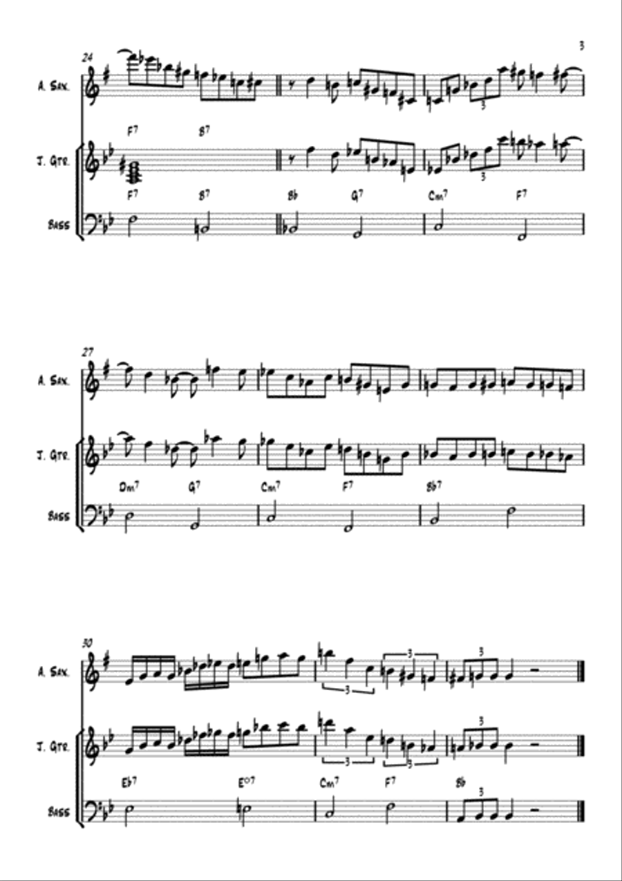 Trippin' Trippin' Alto Saxophone scores gallery preview page 3