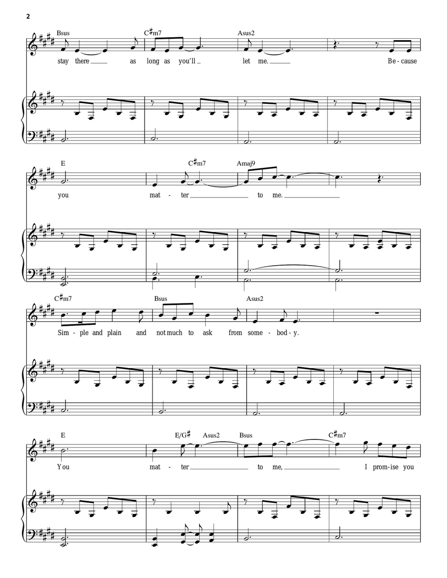 You Matter To Me (from Waitress The Musical) Voice scores gallery preview page 2