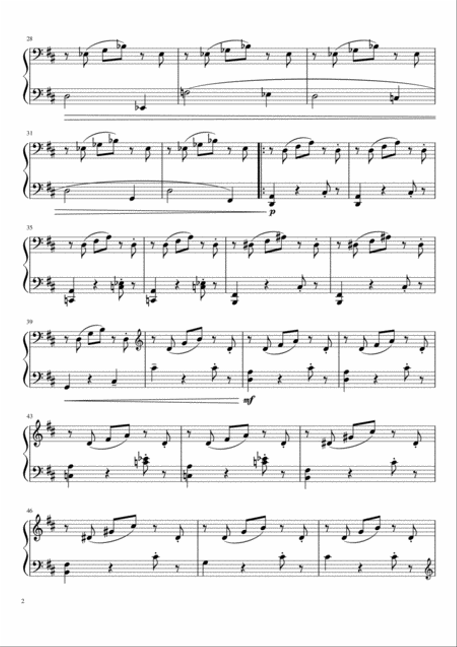 Waltz (Valsa) - D Major (Ré Maior) Piano Method scores gallery preview page 2