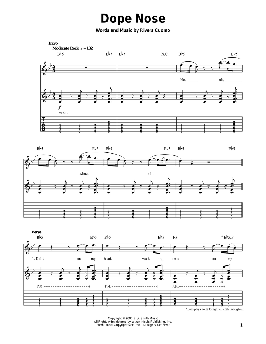 Dope Nose Dope Nose Acoustic Guitar scores gallery preview page 1