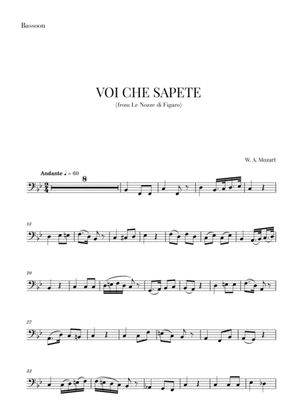 Book cover for Mozart - Voi Che Sapete (for Bassoon)