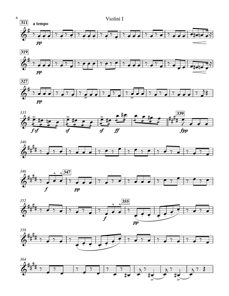 The Round (Dance) of the Goblins for Violin and String Orchestra, Op. 25 - Set of Parts String Orchestra scores gallery preview page 6