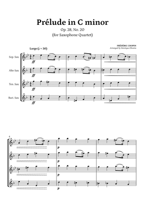 Book cover for Prelude Op. 28, No. 20 (Saxophone Quartet) - Frédéric Chopin