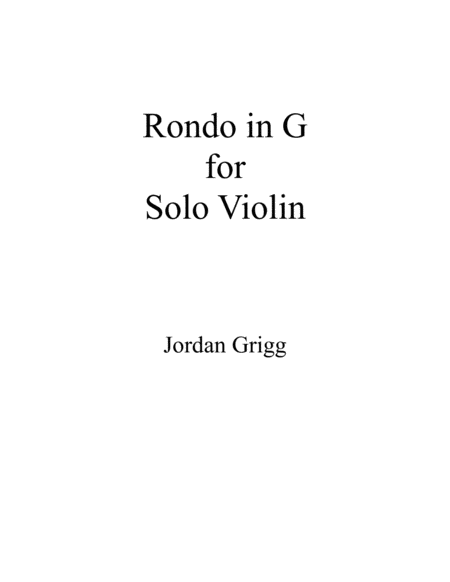 Rondo in G for Solo Violin image number null
