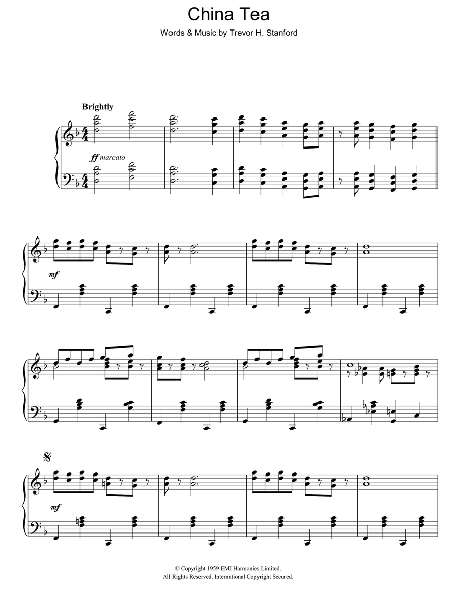 China Tea China Tea Piano Solo scores gallery preview page 1