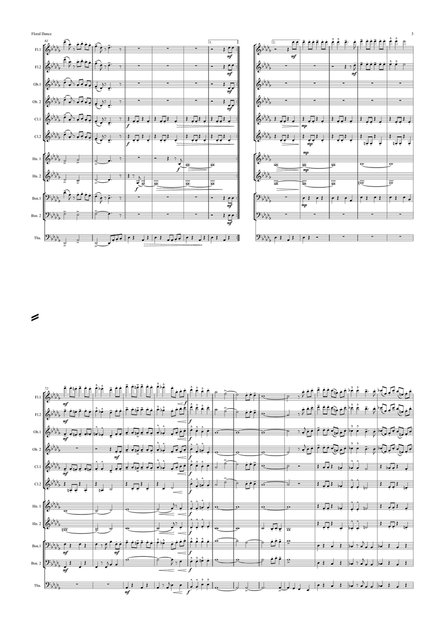 Moss: The Floral Dance - symphonic wind School and Community scores gallery preview page 3