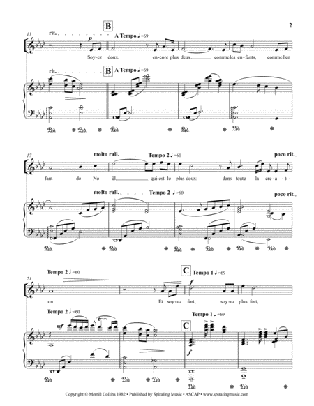 Soyez Gentille by Merrill Collins Piano Vocal Score in A-flat
