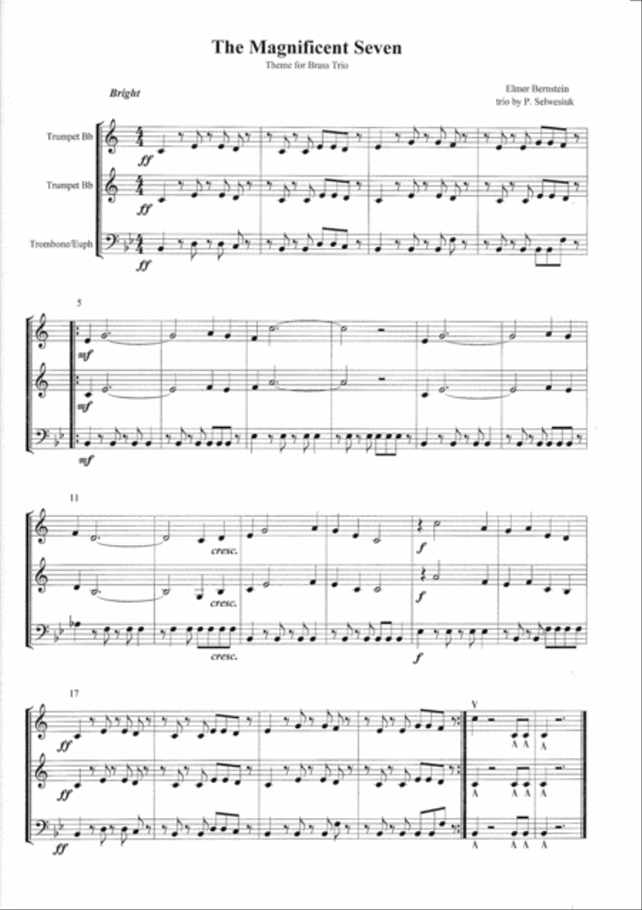 The Magnificent Seven Brass Ensemble scores gallery preview page 1