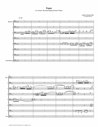Fugue 24 from Well-Tempered Clavier, Book 1 (Bassoon Octet)