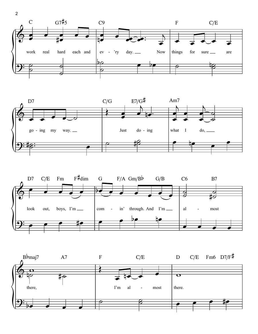 Almost There (from The Princess And The Frog) Easy Piano scores gallery preview page 2
