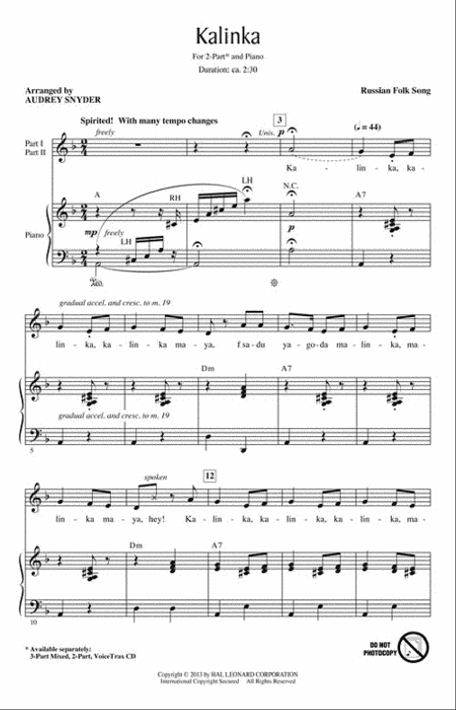 Kalinka 2-Part scores gallery preview page 2