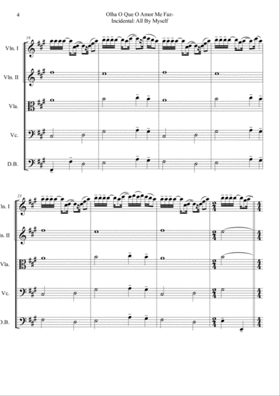 Olha O Que O Amor Me Faz- Incidental: All By Myself String Quartet scores gallery preview page 4