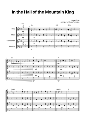 In the Hall of the Mountain King - Woodwind Quartet with Chord Notations