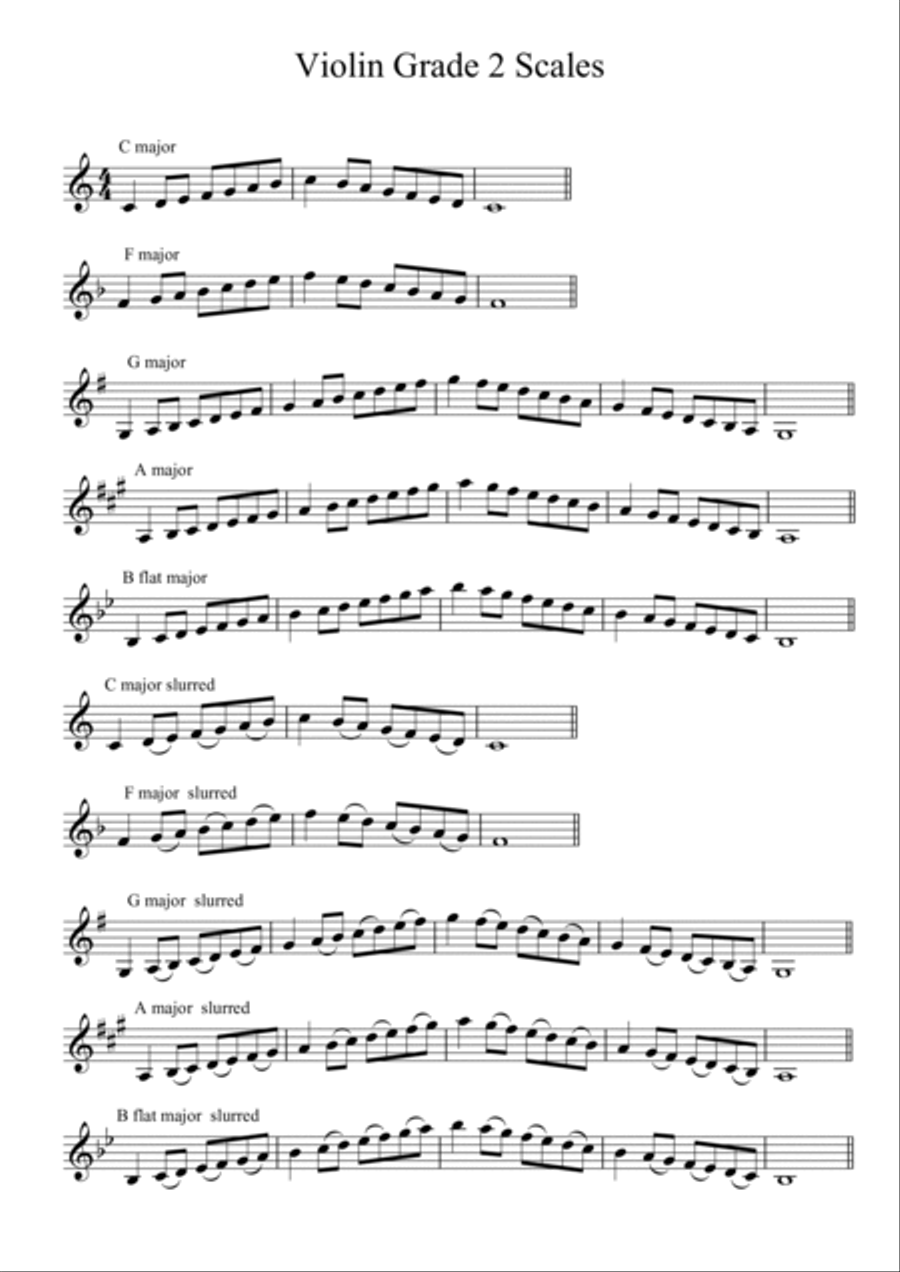 Violin scales Grade 1 to 5 Violin Solo scores gallery preview page 3