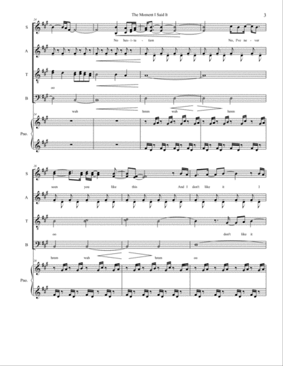 The Moment I Said It The Moment I Said It 4-Part scores gallery preview page 3