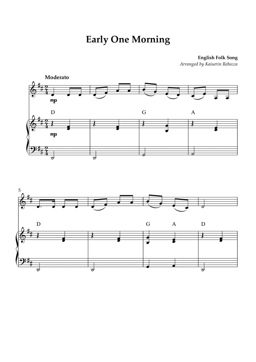 Early One Morning Violin Solo scores gallery preview page 1