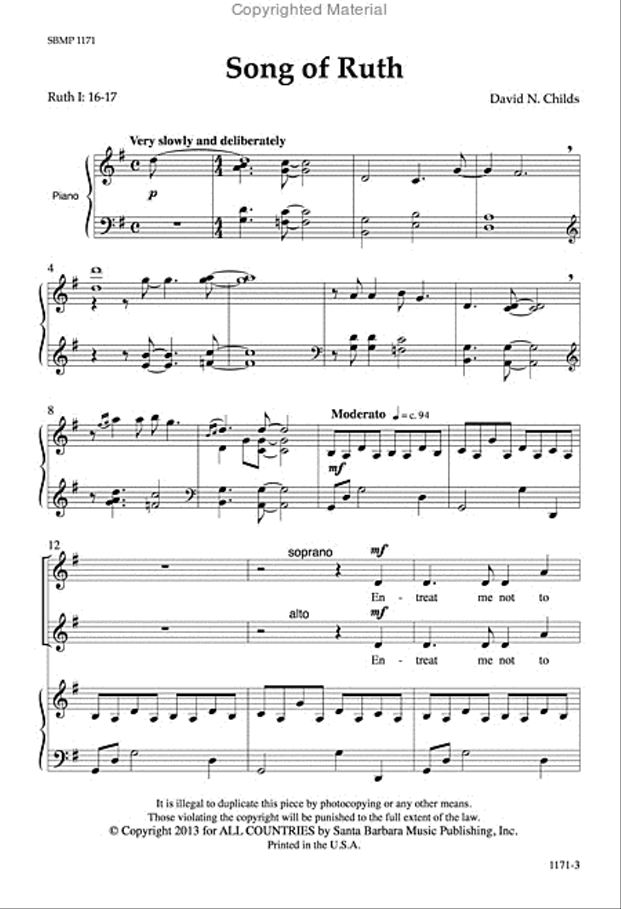 Song of Ruth - SATB divisi Octavo Divisi scores gallery preview page 2